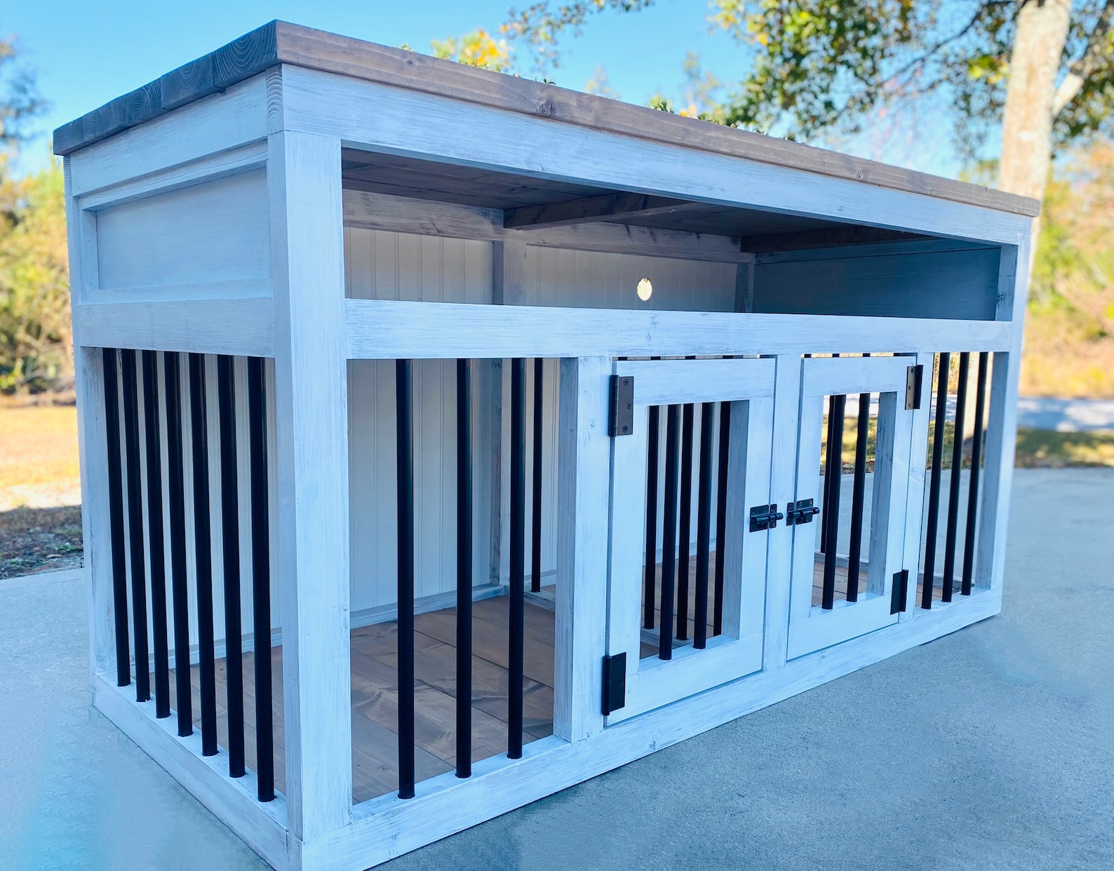 Entertainment Center Dog Kennel FREE SHIPPING Farmhouse Etsy