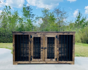 Dog Kennel // FREE SHIPPING // Farmhouse Dog Kennel // Dog Crate // Dog Furniture // Rustic Dog Kennel // Tv Stand // Indoor Dog House