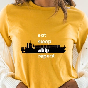 Eat Sleep Ship Repeat Shirt, Bella Canvas Tee