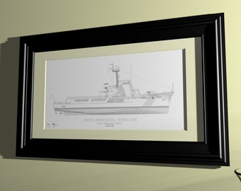 Coast Guard Reliance Class Ship Rendering Print, United States Coast Guard Cutter, Choose from the RESOLUTE, DAUNTLESS, or DEPENDABLE