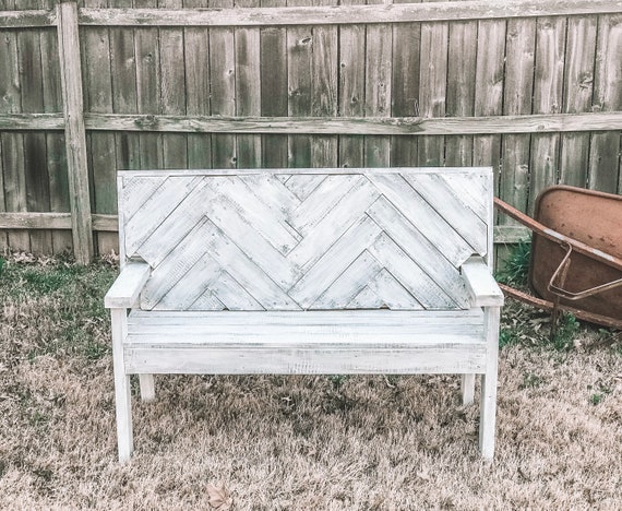 Herringbone Outdoor Bench Plan Etsy