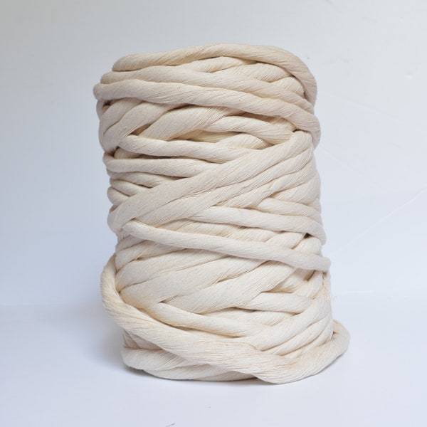 60m super soft 12mm natural cotton rope for macrame and weaving single twist cotton string