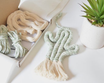 Cactus KIT -MOJITO- Make your own little macrame cactus wall hanging, DIY