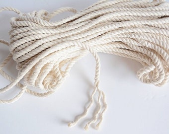 Natural 6mm 3ply cotton rope for macrame