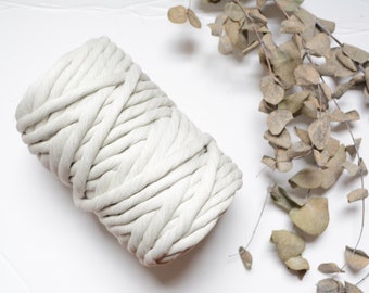 Super soft 12mm cotton string - "LIGHT GREY"