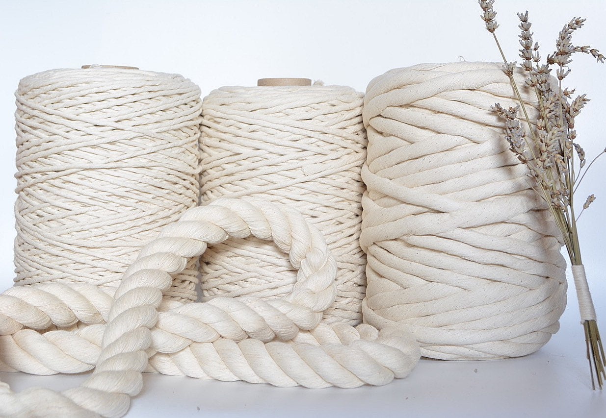 300m Super Soft 3mm 2ply Natural Cotton Rope for Macrame and Weaving - Etsy