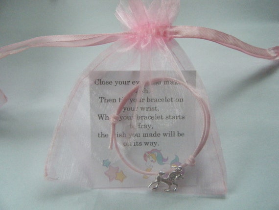 6 Unicorn Friendship Bracelets With Organza Gift Bags Favours Gifts Hen Party