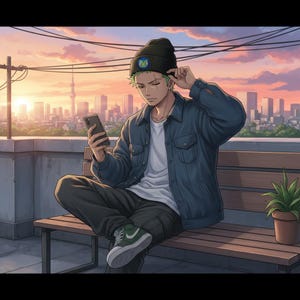 Embroidered Beanie |Anime beanie