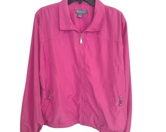 Koret Windbreaker Jacket Full Zip Lightweight Pink Large Vintage Athleisure
