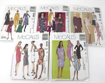 Lot of 5 McCall's Sewing Patterns 3388 3333 3414 3549 3497 Women's Dresses Tops