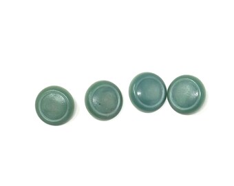 Shank Buttons 7/8" Light Green Plastic Vintage Round Set of 4 Crafting