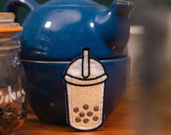 Bubble Tea Iron-on Embroidered Patch