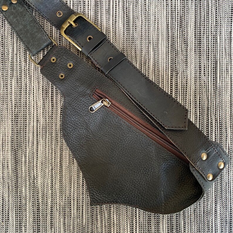 Leather Side Sling Festival hip bag Belly Bag Leather Utility Belt Bag Gemstone /& Black Leather BOHO-CHIC Belt Bag ||| Fanny Pack