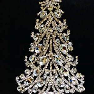 Czech vintage Xmas Christmas stand rhinestone bohemian glass estate jewelly stand up juliana art deco