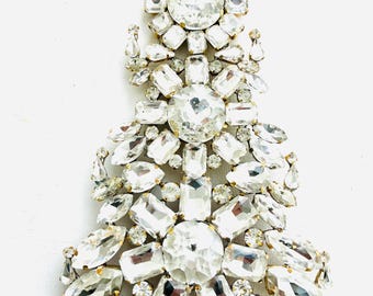 Soporte para árbol de Navidad checo vintage con diamantes de imitación: decoración bohemia art déco.