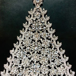 Czech vintage Xmas Christmas stand rhinestone bohemian glass estate jewelly stand up juliana art deco