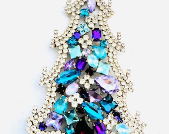 Tsjechische vintage strass kerstboomstandaard: boho art-deco decor