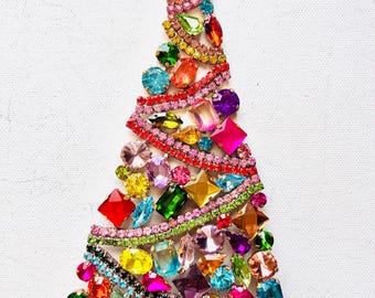 Tschechischer Vintage Strass Weihnachtsbaumständer: Boho Art Deco Dekor