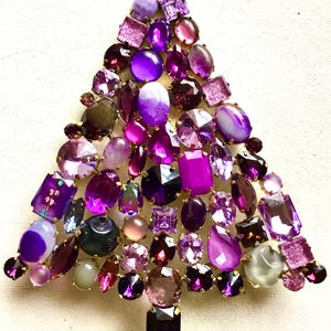 Czech vintage Xmas Christmas stand rhinestone bohemian glass estate jewelly stand up juliana art deco