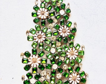 Suporte para árvore de Natal tcheco vintage com strass: decoração boho art déco