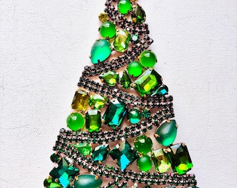 Tsjechische vintage strass kerstboomstandaard: boho art-deco decor
