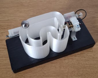 Kinetic Rolling Ball Sculpture, Minimalist Marble Machine, Office Toy