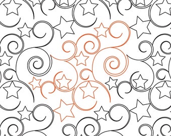 Constellation E2E - Swirls edge to edge digital quilt pattern/design for longarm machine quilting
