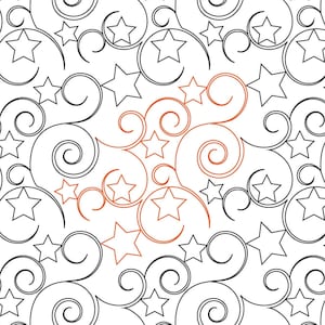 Constellation E2E - Swirls edge to edge digital quilt pattern/design for longarm machine quilting