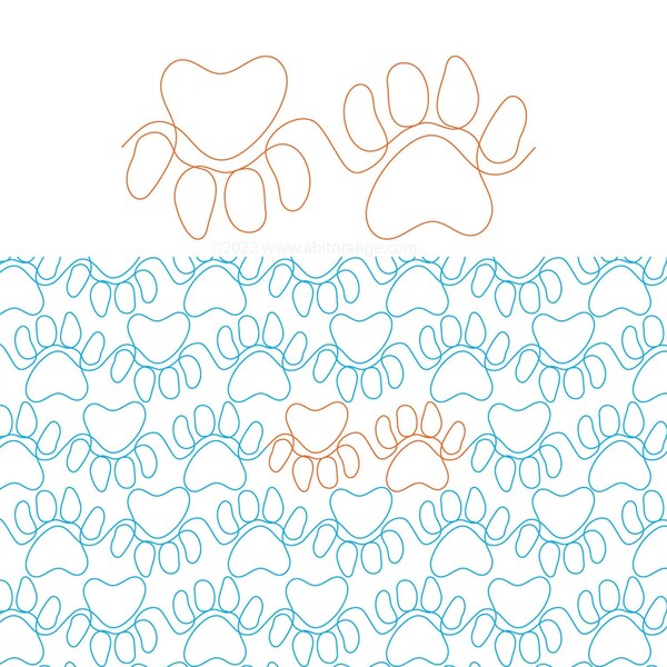 Machine Quilting Paw Prints Etsy