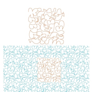 Kangaroo Hop E2E - edge to edge longarm digital quilt pattern