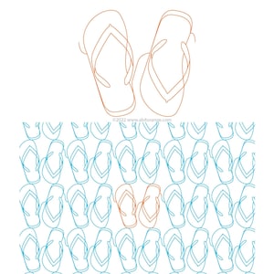 Slippers E2E - Longarm digital quilting design/pattern for machine quilting