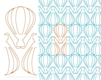 Hot Air Balloon E2E - Longarm digital quilting pattern/design for machine quilting