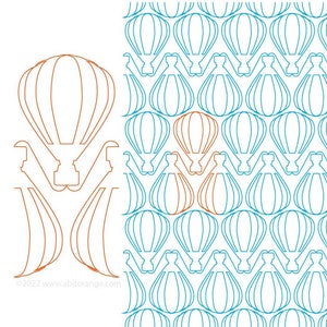 Hot Air Balloon E2E - Longarm digital quilting pattern/design for machine quilting