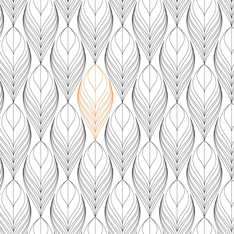 Peacock Feather E2E digital quilting Pattern Etsy