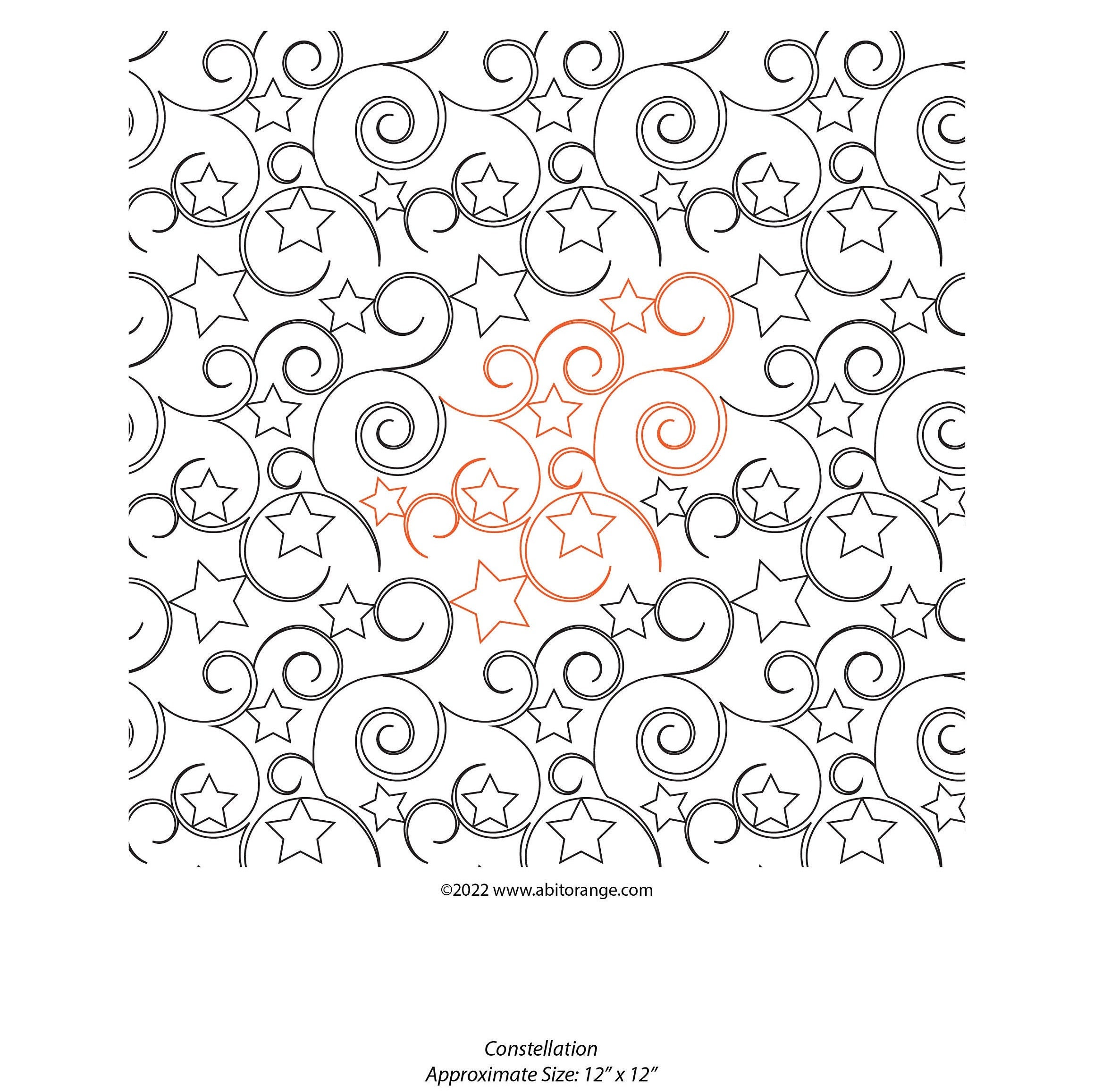 Constellation E2E - Swirls edge to edge digital quilt pattern/design for longarm machine quilting
