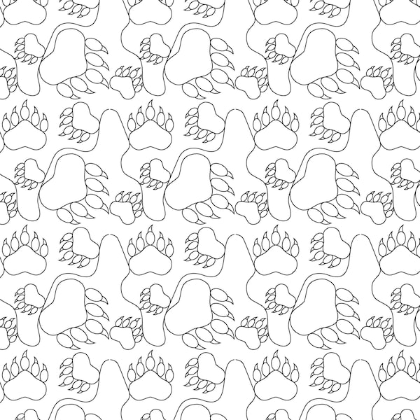 Bear Claws (Set) - E2E Animals tracks digital design, Bear claws tracks for longarm machine quilting, digitized quilt patterns for longarm