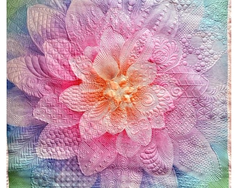 Dream Big Original Panel Digital Quilting Pattern - Hoffman's Dream Big Dahlia Panel
