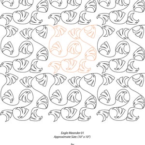 Eagle Meander 01 - Digital Quilting