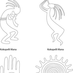 American Native Symbols - digital quilting design / pattern