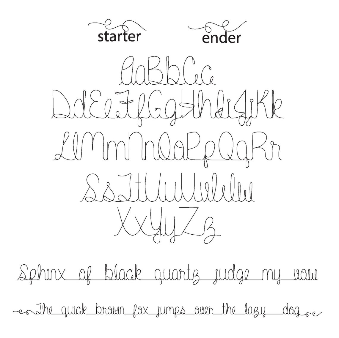 Cursive Font Alphabets Et - Digital Quilting Formats - Etsy