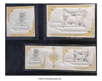 Jane Singer Featherweight  - Vintage sewing machine digitized design for embroidery machines only