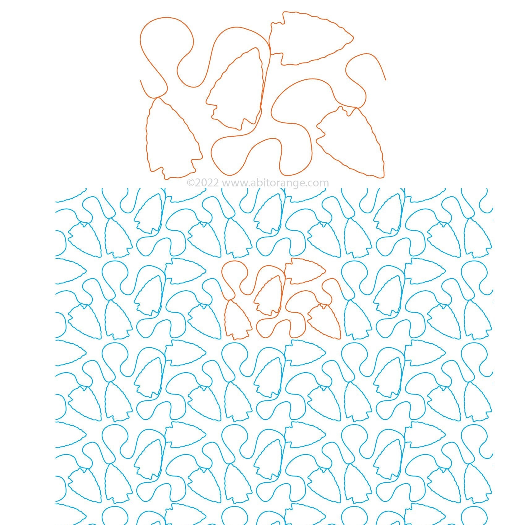 Arrowhead E2E - Digital quilting design/pattern for longarm machine quilting