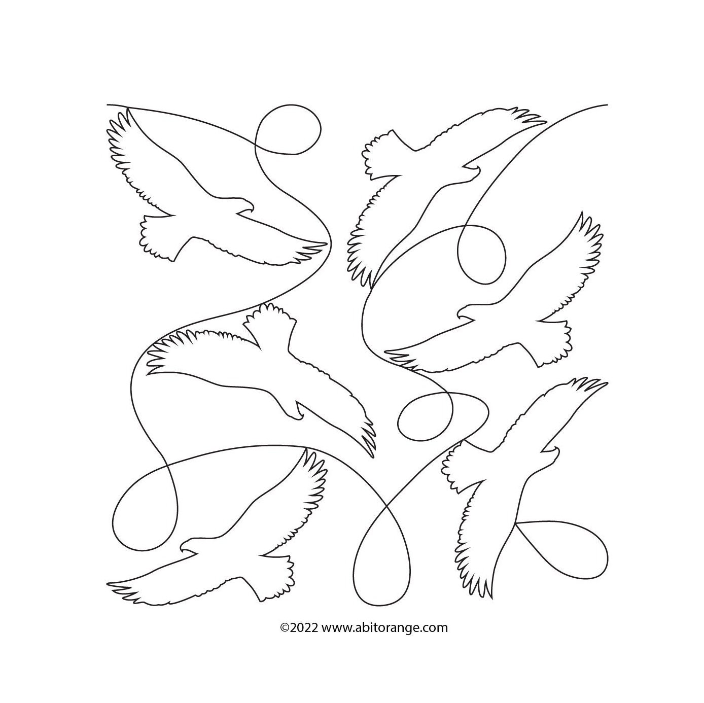 Eagle Meander 03 - Digital quilting