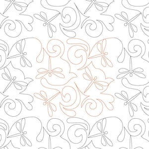 Dragonfly E2E - Digital quilting pattern