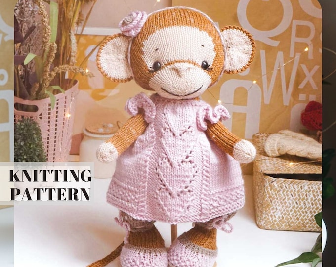 Knitting Monkey Pattern Set / Monkey and clothes / Knitting pattern/ Toy Knitting Pattern