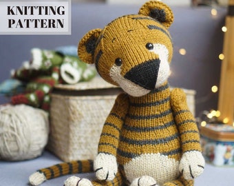 Tiger knitting pattern - Toy Knitting Pattern / Polushkabunny