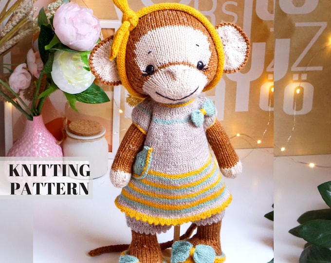 Knitting Monkey Pattern Set / Monkey and clothes / Knitting pattern/ Toy Knitting Pattern