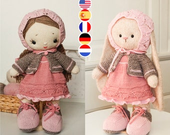 knitting pattern - doll clothes - Shabby Chic Style Outfit - Toy Clothes Knitting Pattern