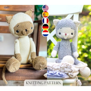 Cat knitting pattern - Toy Knitting Pattern / Polushkabunny