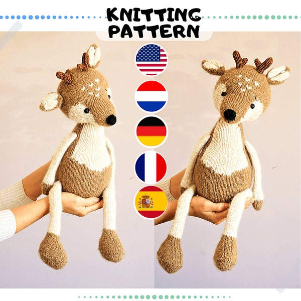 Rentier Strickanleitung - Toy Knitting Pattern / Polushkabunny